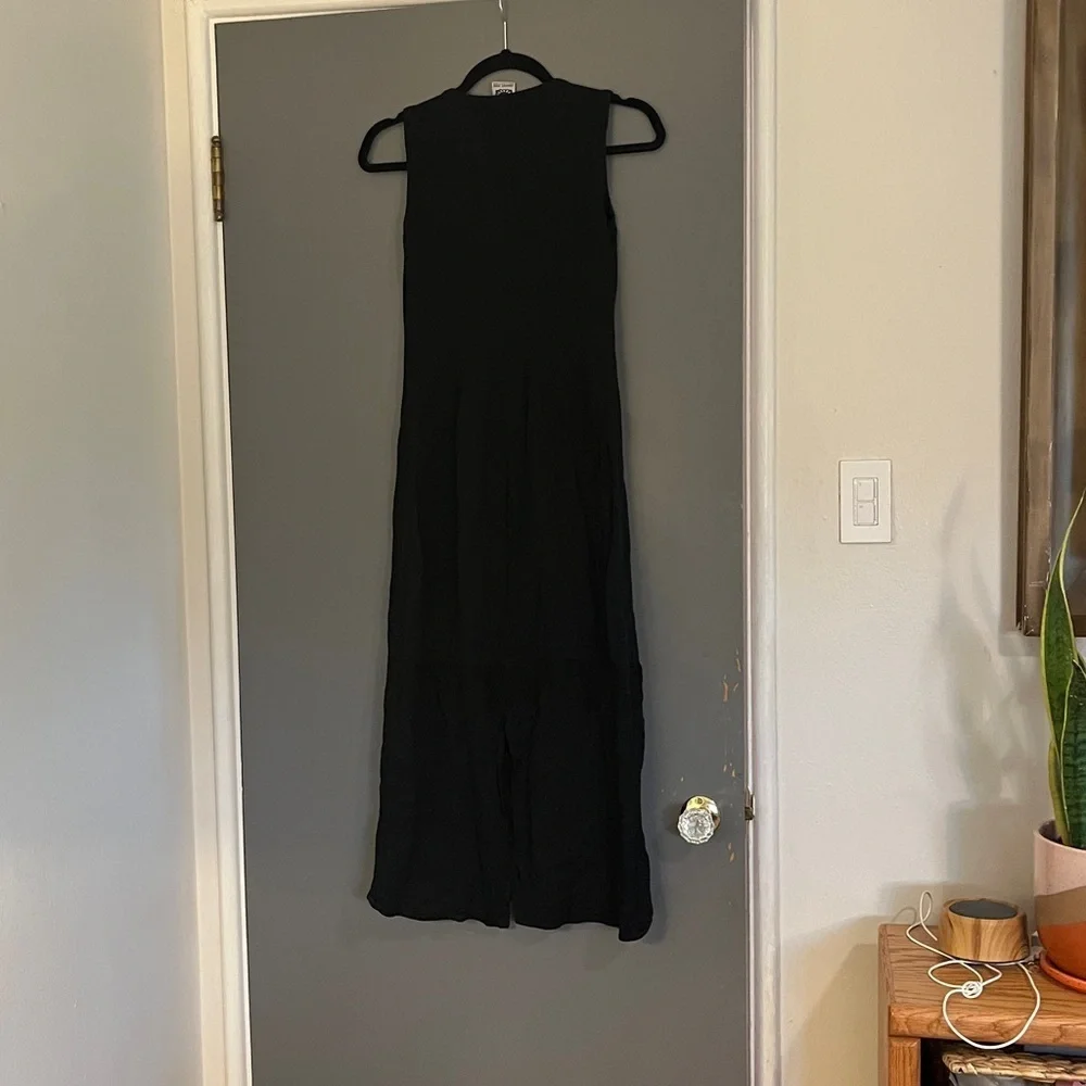 Vintage Y2K Johnny Was Black sleeveless midi dress w embroidery details xs/s - Picture 7 of 10